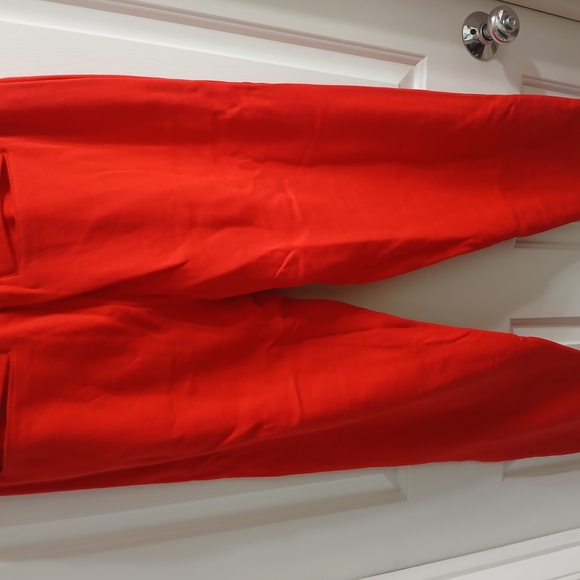 Vibrant Red Joggers with Unique Patches - Picture 6 of 6